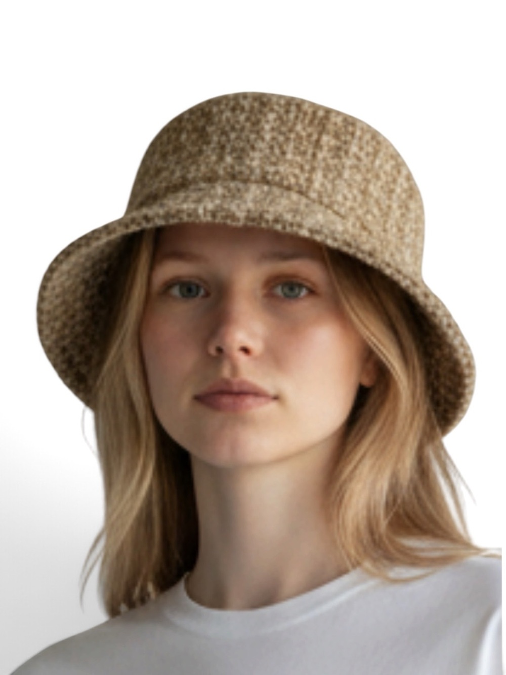 NWT Lucky Brand Textured Woven Bucket Hat Tan Beige One Size